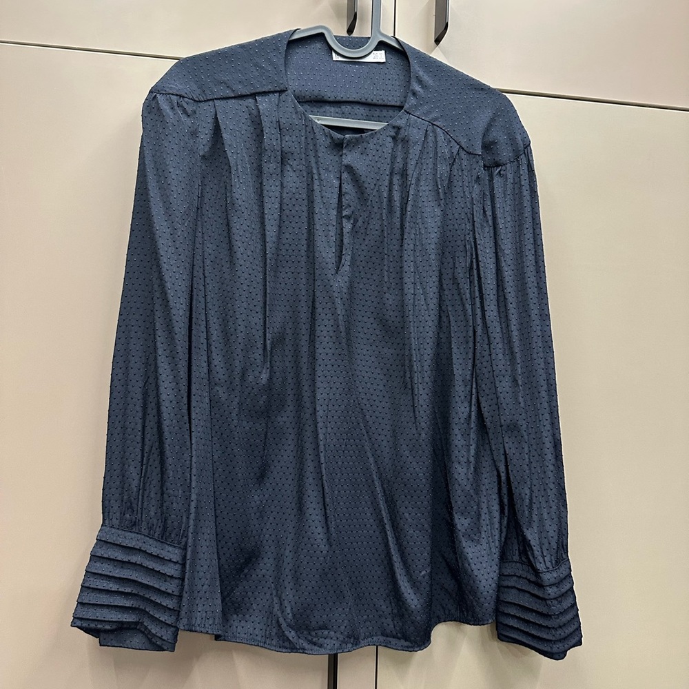 Dark blue work blouse- Mango